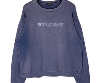 Felpa APC Studer con scritta, blu, taglia media