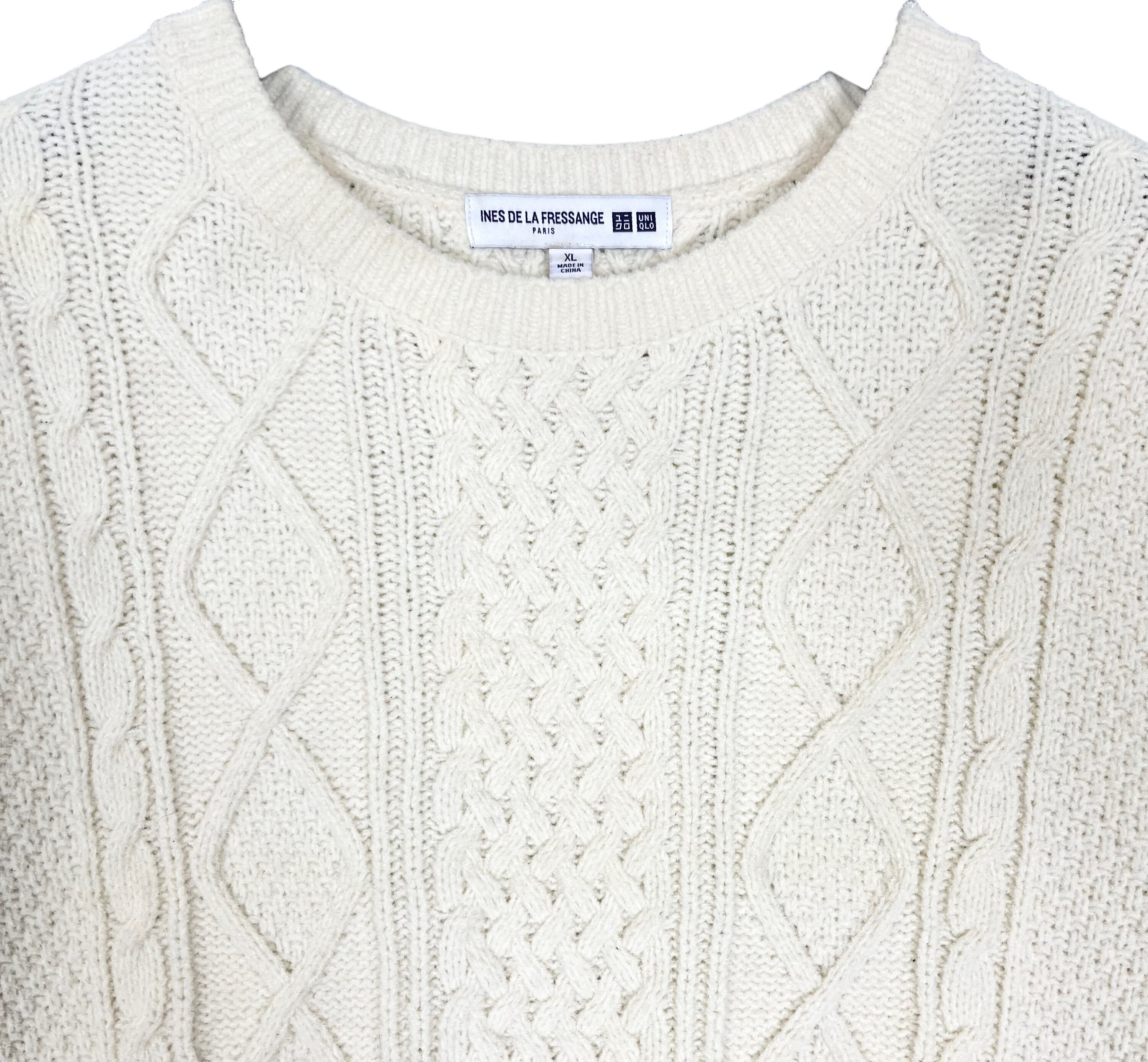 Uniqlo Ines De La Fressange Knit Sweater White Cream Color