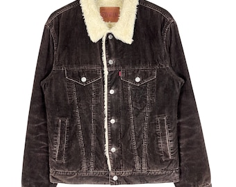 Wrangler Corduroy Sherpa Wrange Jacket Trucker Navy Blue Color