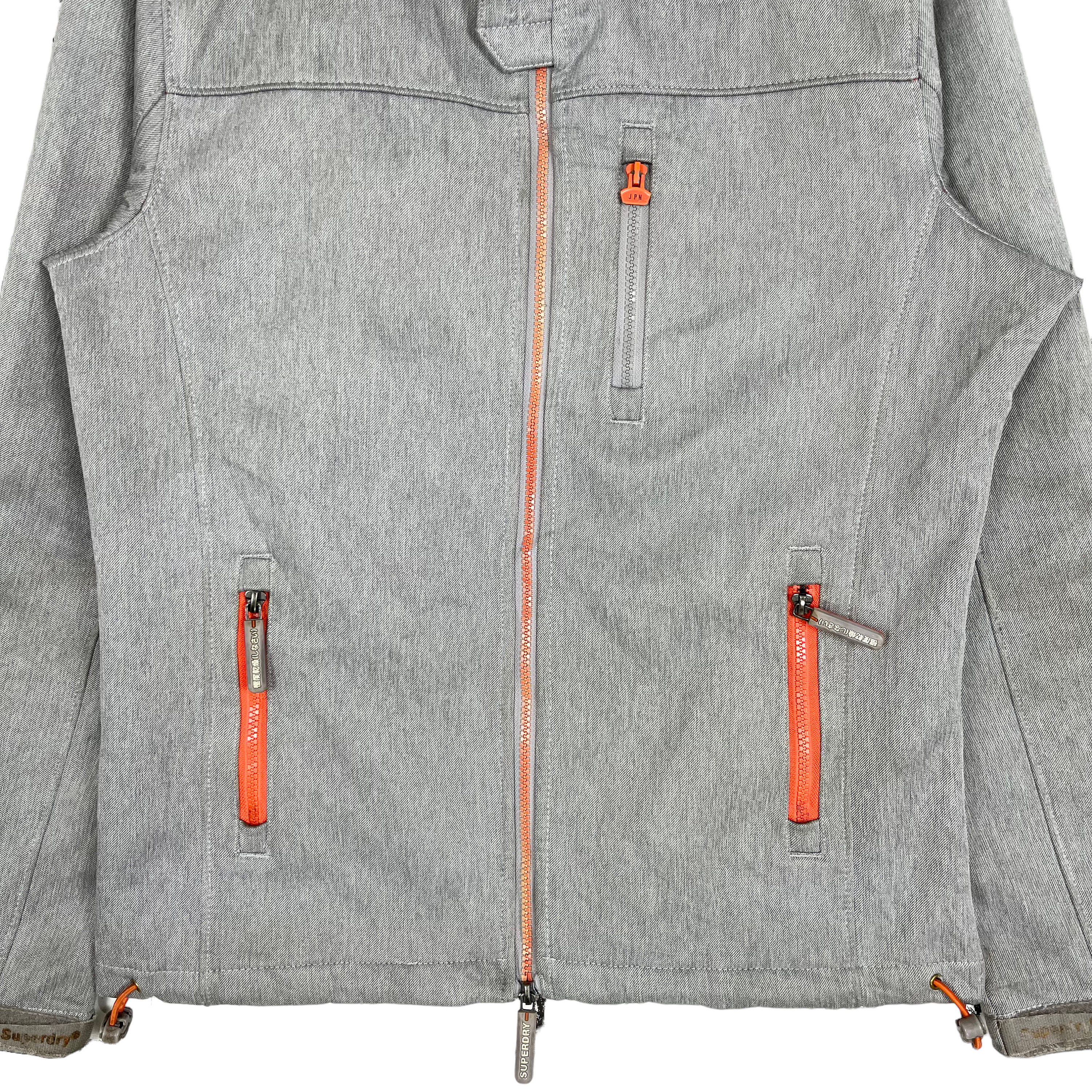 Superdry Windtreckker Japan Outdoor Jacket Chaqueta con capucha con logotipo en relieve y cremallera Gris Naranja Talla grande Hecho en Japon Etsy Mexico