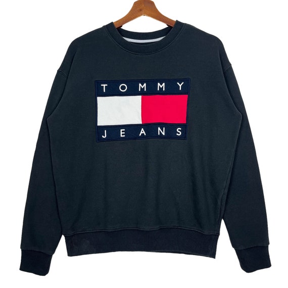 Black tommy jeans jumper hot sale