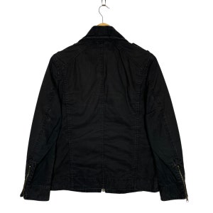 Von Dutch Zip Up Cotton Motorcycle Jacket Black Size Medium image 10