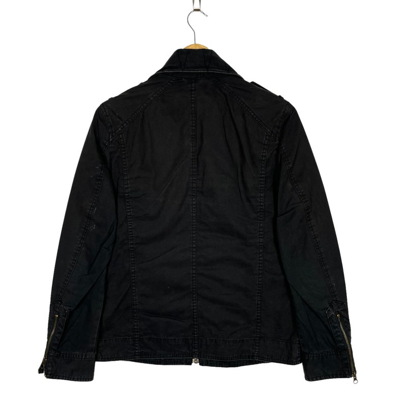Von Dutch Zip Up Cotton Motorcycle Jacket Black Size Medium image 10