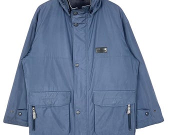 Giacca invernale vintage anni '90 Burberrys, blu, taglia L-XL.