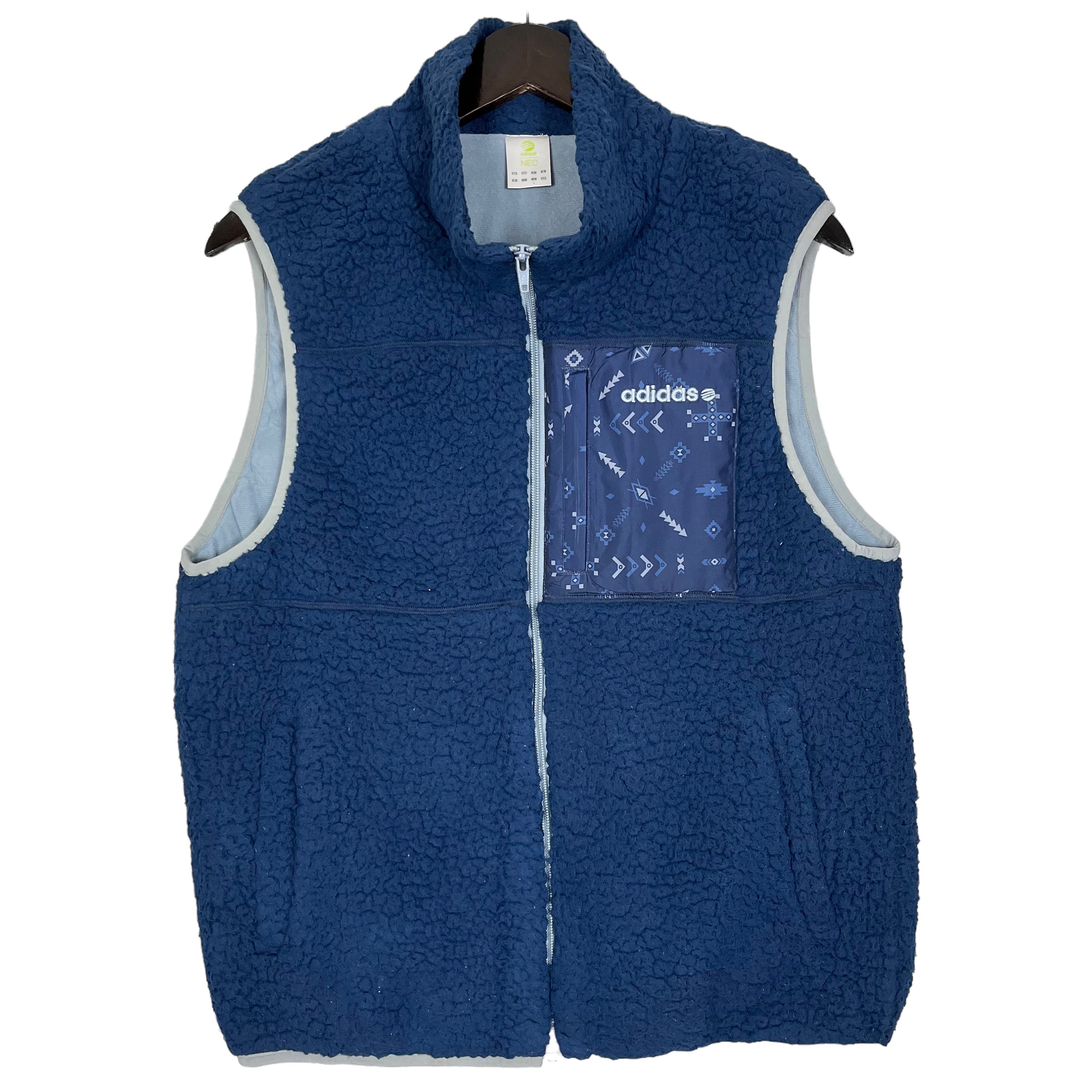 ★adidas★ 3S Fleece Vest Navy Adidas NEO Fleece Vest Jacket Outdoor Hiking Sportswear Blue