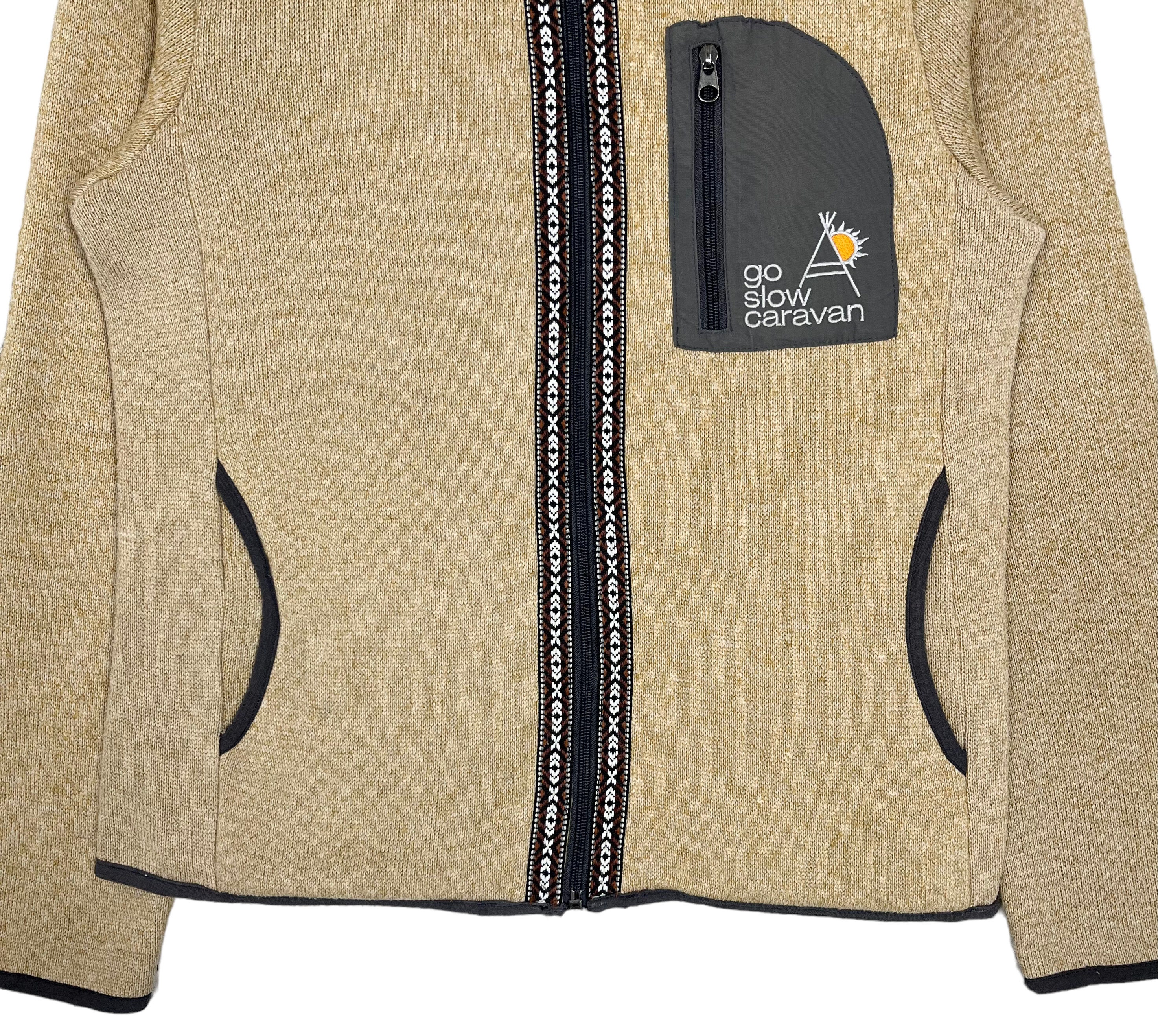 トップス go slow caravan Full-zip Jacket Go Slow Caravan Full Zipper Hoodie Fleece Jacket Outdoor