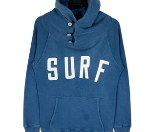 Kapital Surf Unisex Pullover Button Hoodie Blue Size 1 Small Made
