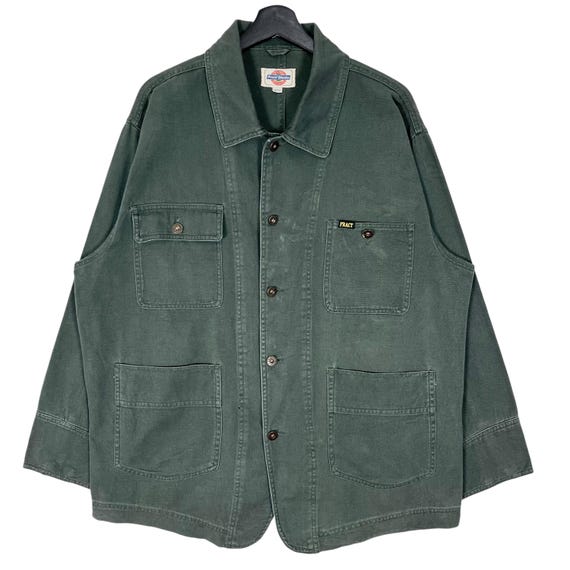 ジャケット・アウター VINTAGE KOREA JACKET GREEN Vintage 90's Pract Studio French Chore Jacket Workers Dark Green