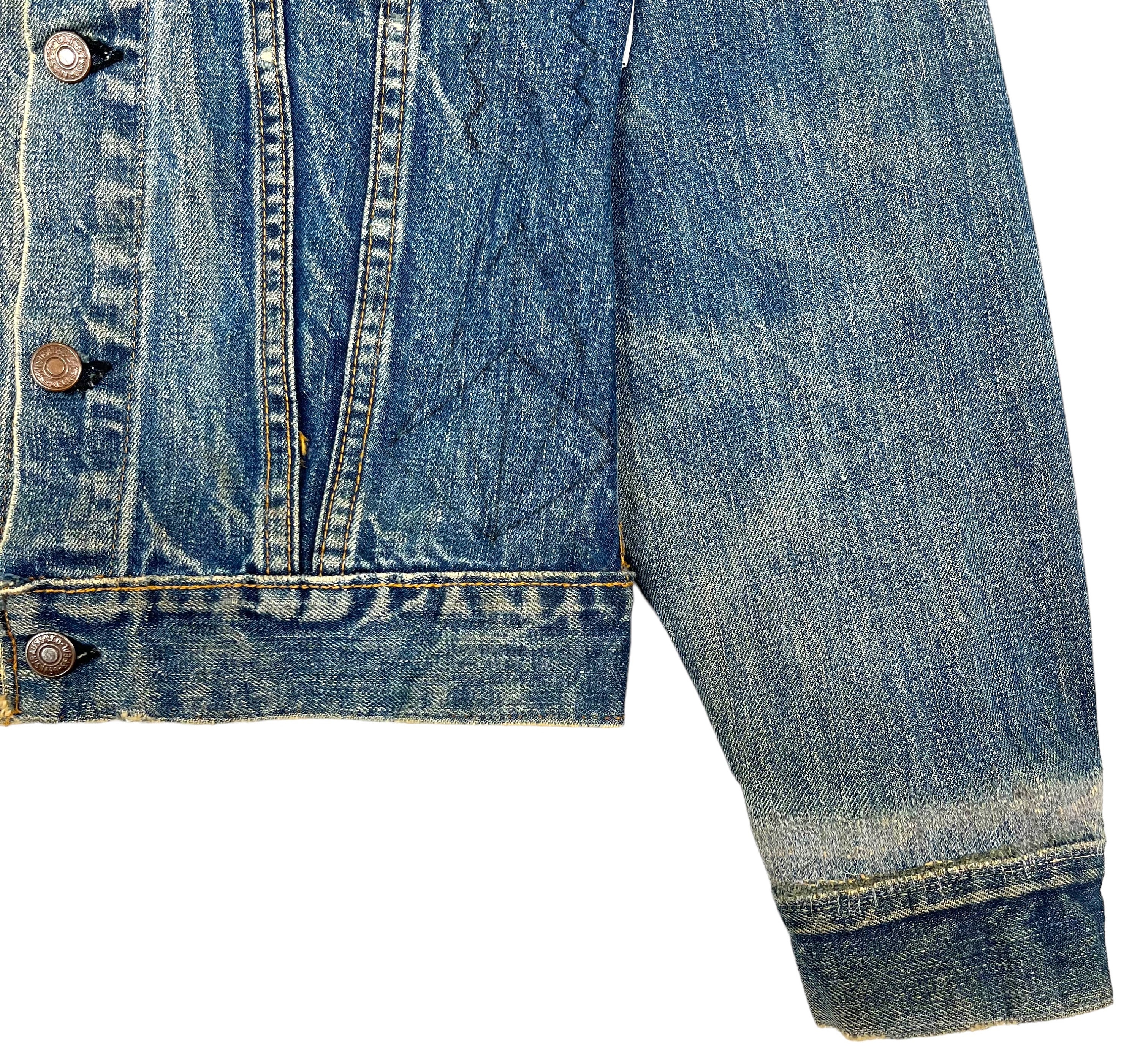 Vintage 70's Distressed Levis Big E Denim Trucker Jacket Type 3