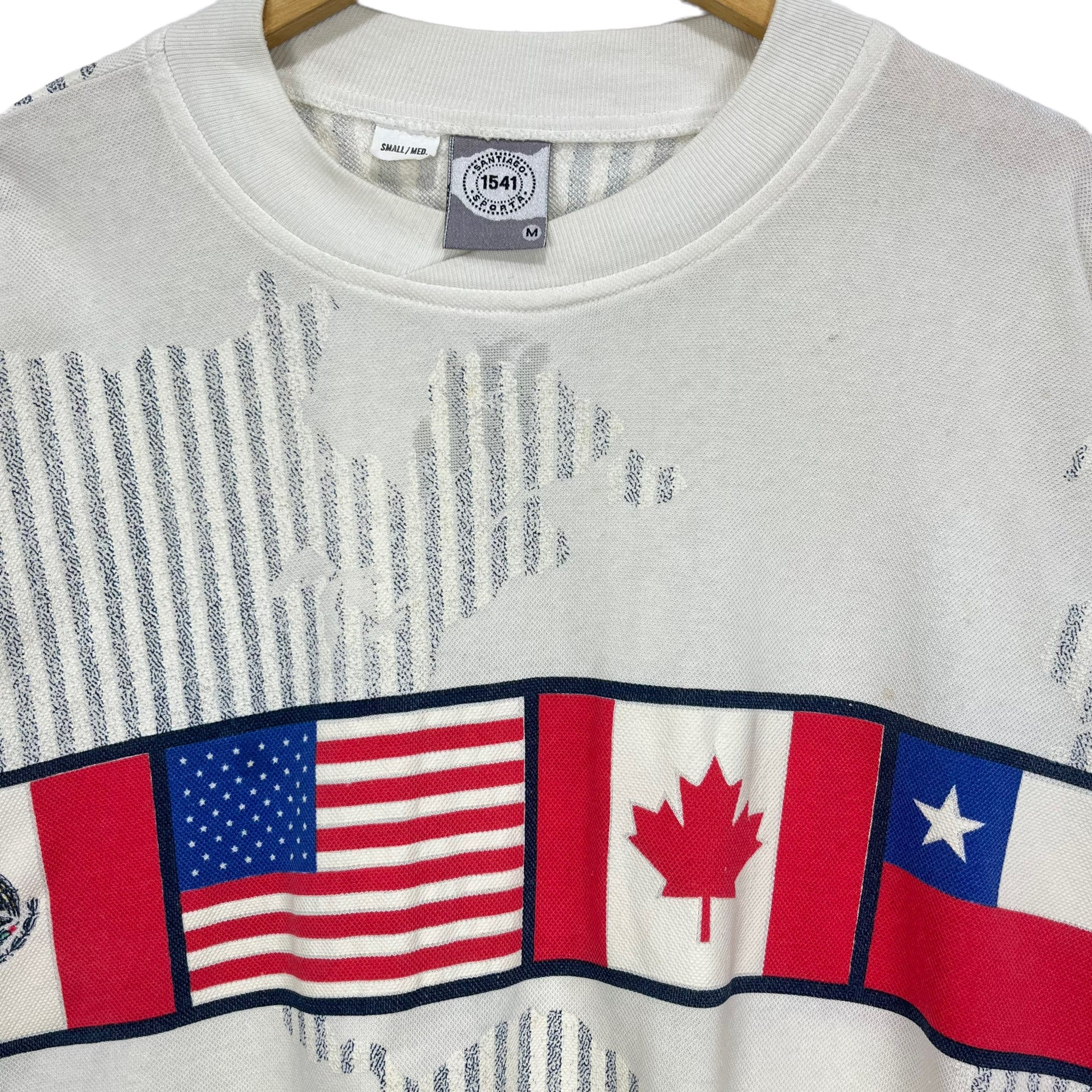 Rare! Vintage 80's Multi Nation Flag Over Print Jumper Rare! Vintage 80's Multi Nation Flag Over Print Jumper