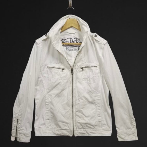 Von Dutch Motorcycles Zipper Light Jacket White Size Large Made in