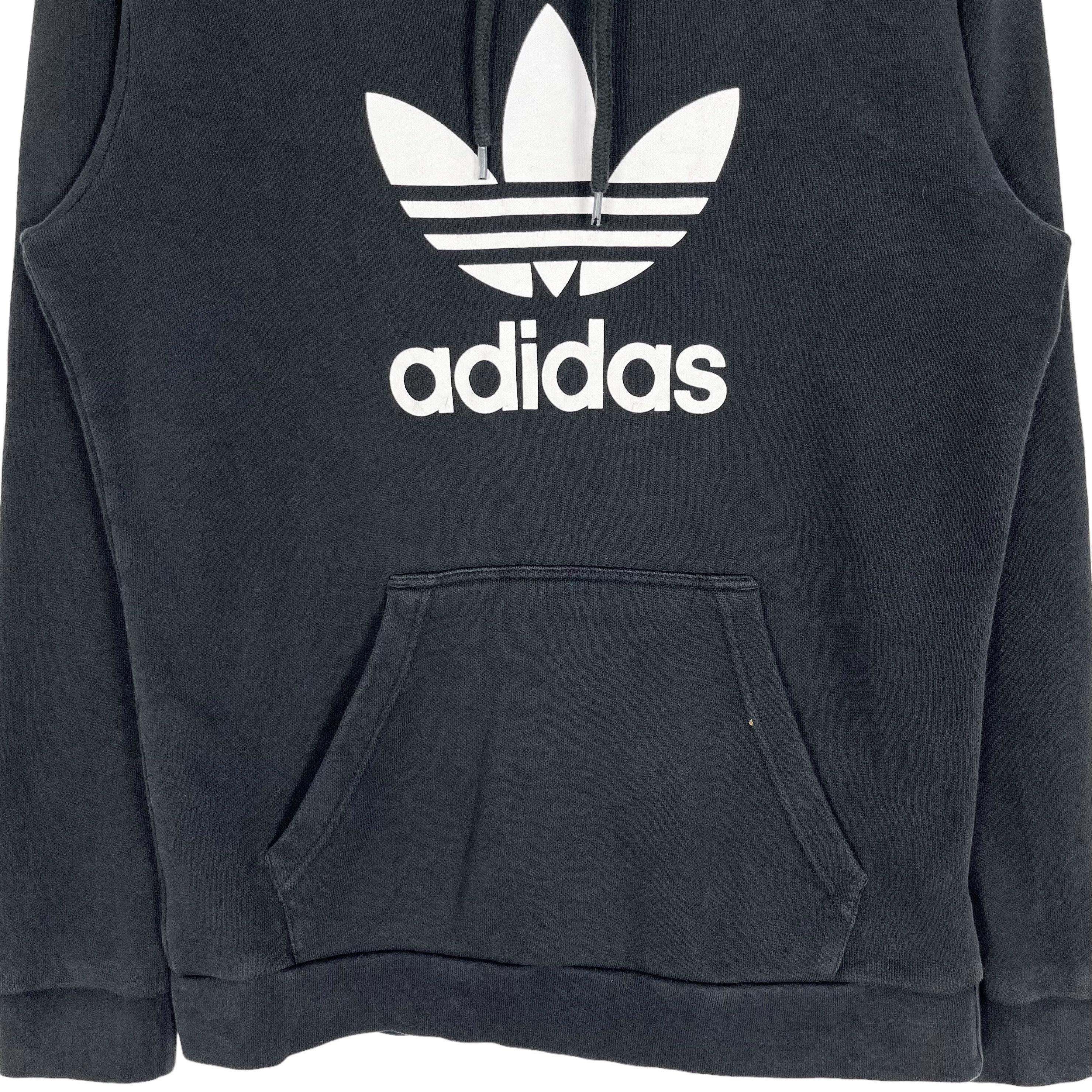 Adidas Trefoil Pullover Hoodie Black Size Medium Made in
