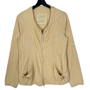 Marithe Francois Girbaud MFG Women Zipper Jacket Yellow Cream Color Size M