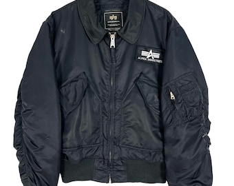Alpha Industries Flight Bomber Jacket Men's Military Black Size