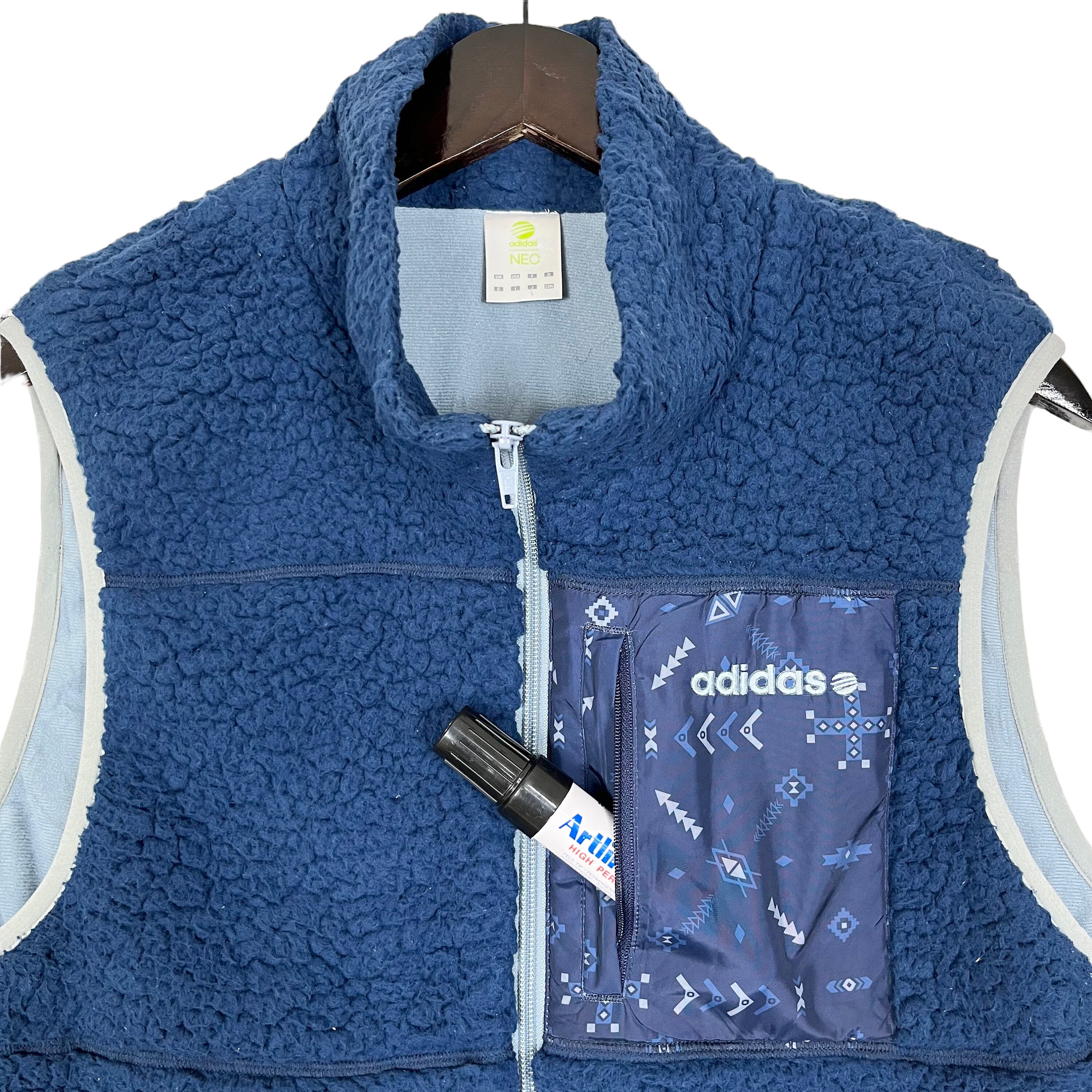 ★adidas★ 3S Fleece Vest Navy Adidas Vintage 1990s Fleece Vest Size S - Etsy