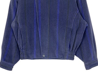 Vintage 90's Lanvin Studio Stripes Zip up Jacket French Designer