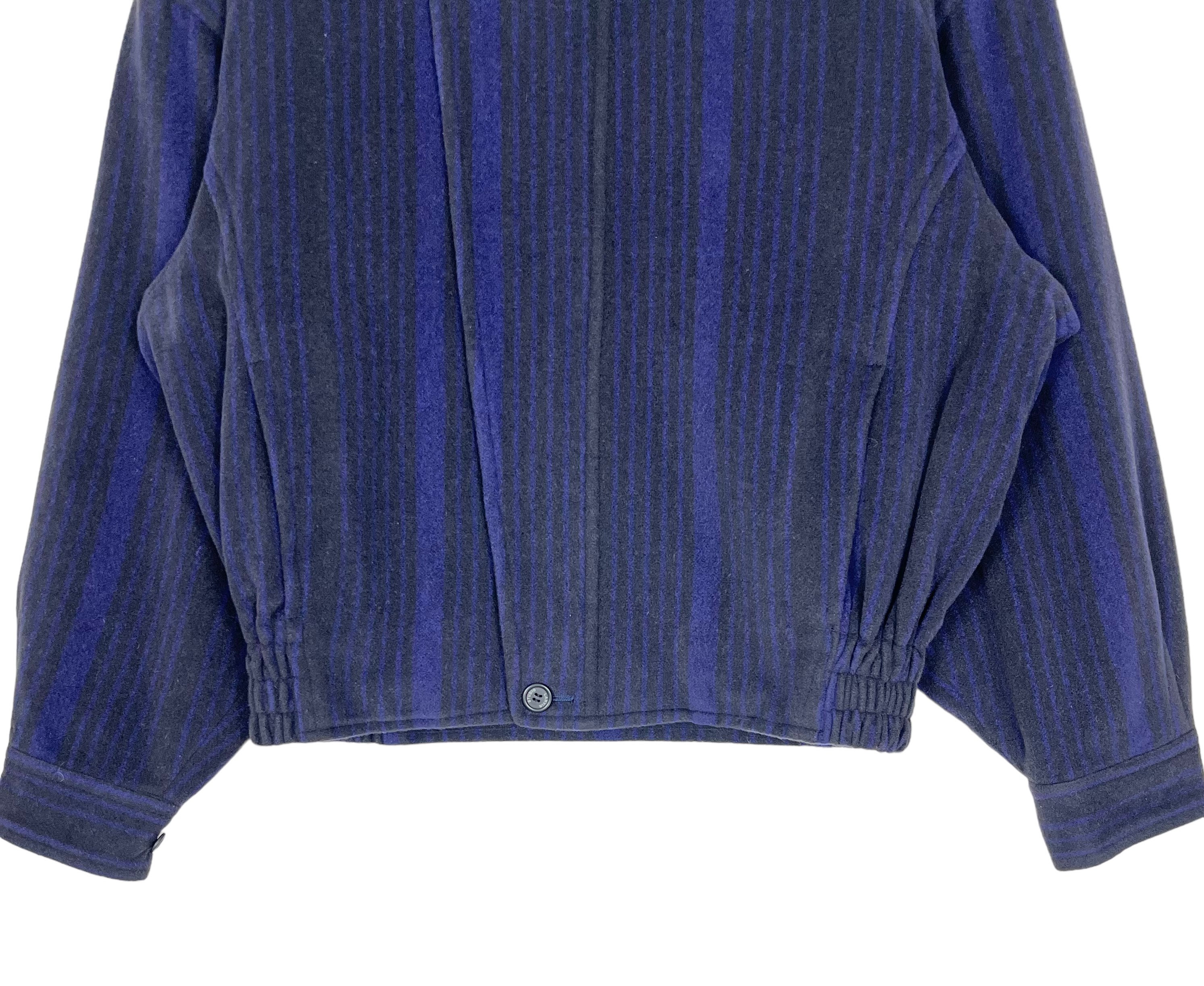 Vintage 90's Lanvin Studio Stripes Zip up Jacket French Designer