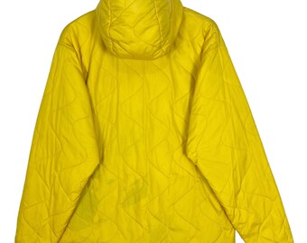 Wild Things Quilted Zipper Hoodie Reversible Jacket Yellow Green