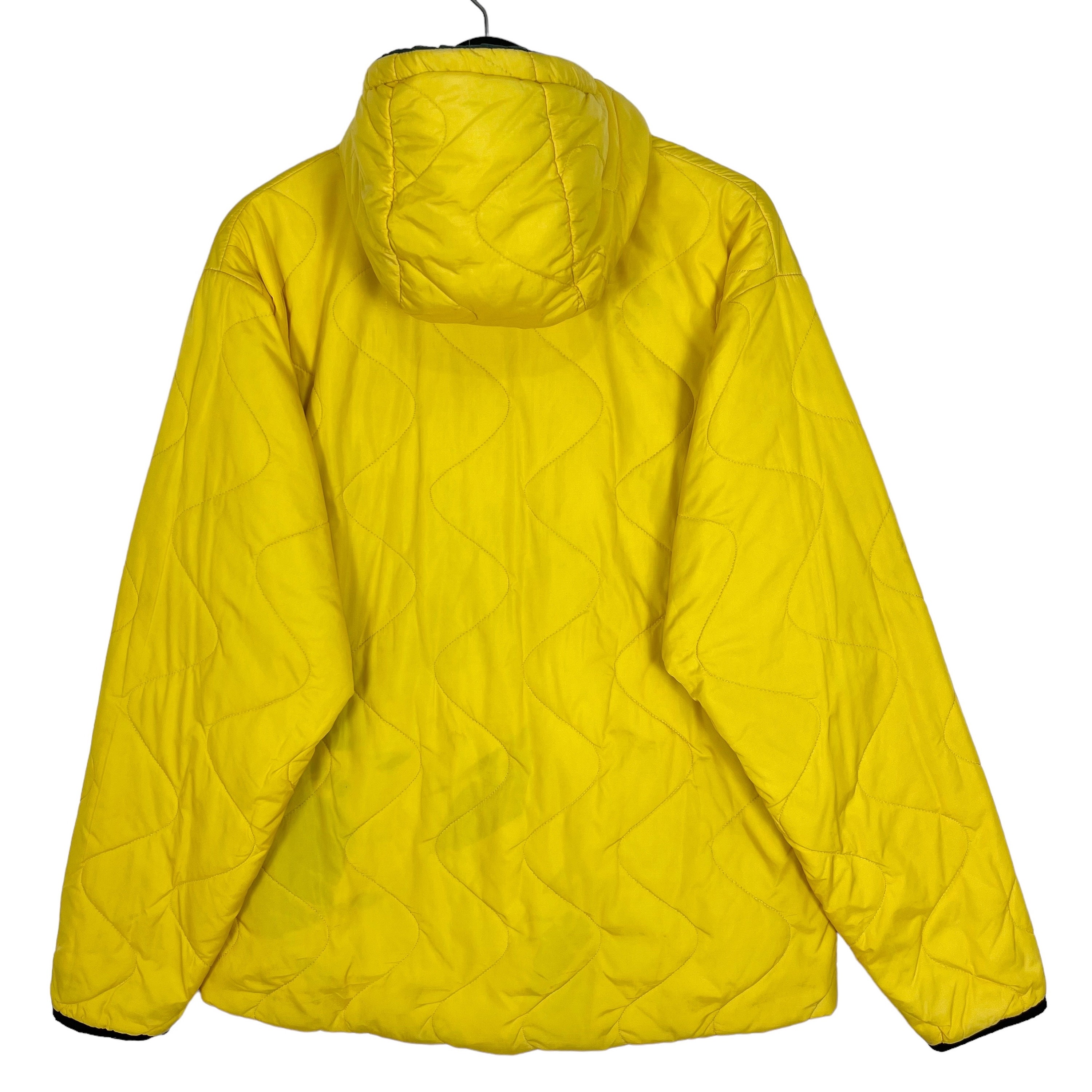 Wild Things Quilted Zipper Hoodie Reversible Jacket Yellow Green