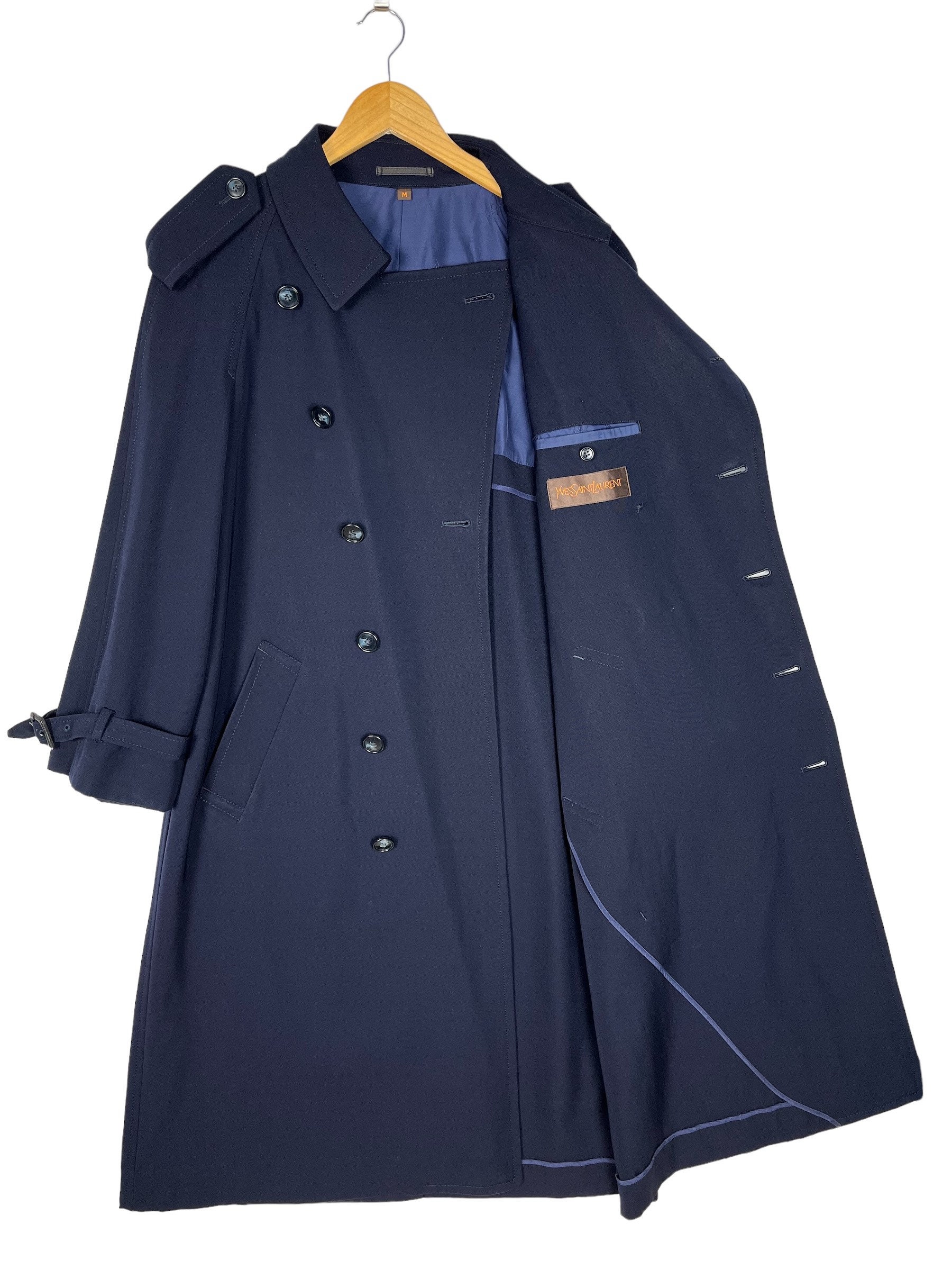 Vintage 90's YSL Yves Saint Laurent Trench Coat French Designer