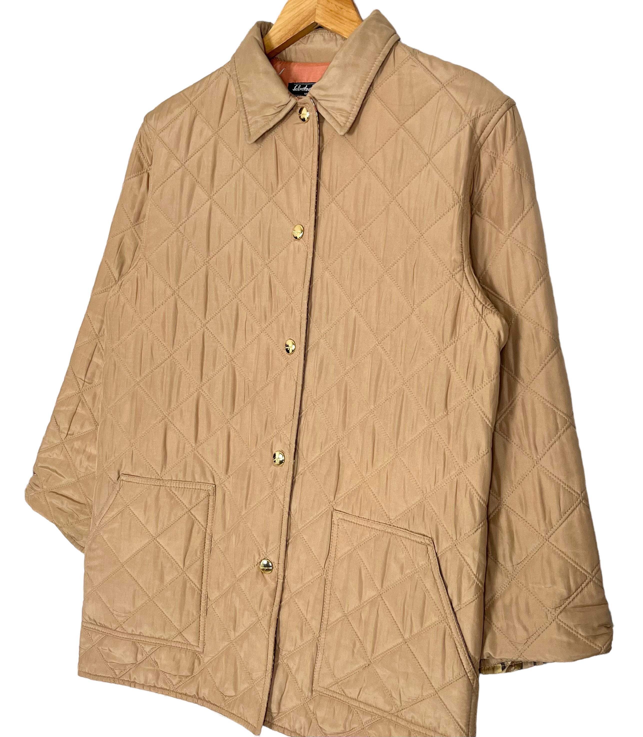Vintage Salvatore Ferragamo Silk Quilted Jacket Italian