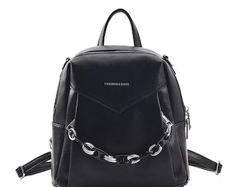 Sac à dos femme pour femme Sac à dos élégant Mini sac à dos en cuir Petit sac fourre-tout en cuir Noir