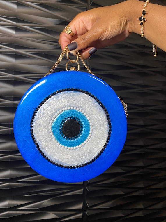 Evil Eye Handbag Resin Clutch Eyeball Purse Unique Handbag Blue Clutch Bag