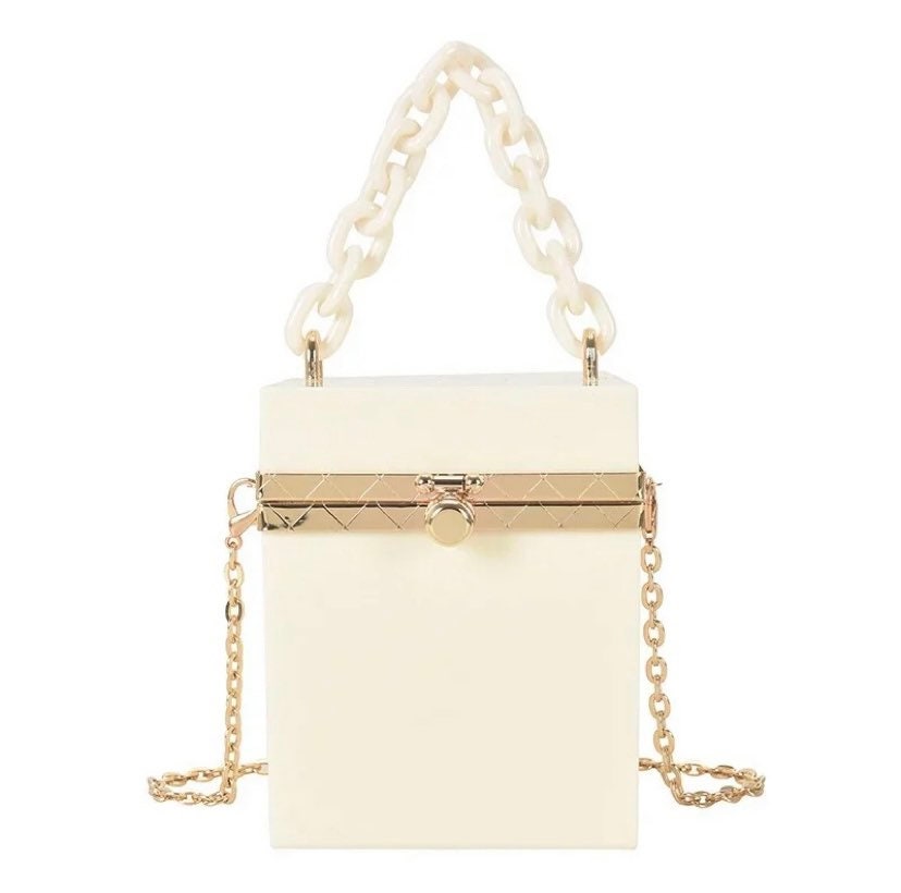 Clear Acrylic Box Handbags, Mini Chain Crossbody Bag, Square Jelly Evening  Purse For Women - Temu