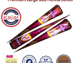 Premium 3 cornets Nouveau frais | CNES MEHNDI TRADITIONNELS Cônes au henné naturel | Cônes premium de grande taille