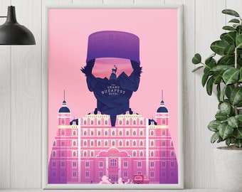 The Grand Budapest Hotel - Wes Anderson - Affiche de film minimaliste - impression d'art rétro vintage - Affiche personnalisée - Impression d'art mural - Décoration d'intérieur