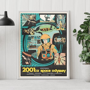 2001 A Space Odyssey Poster - Stanley Kubrick - Vintage Retro Print - Wall Art Print - Minimalist Movie Poster - Custom Poster - Home Decor