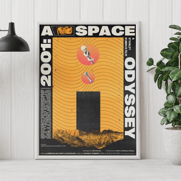 2001 A Space Odyssey Poster - Stanley Kubrick - Vintage Retro Print - Wall Art Print - Minimalist Movie Poster - Custom Poster - Home Decor