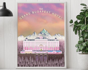 The Grand Budapest Hotel - Wes Anderson - Minimalist Movie Poster - Vintage Retro Art Print - Custom Poster - Wall Art Print - Home Decor