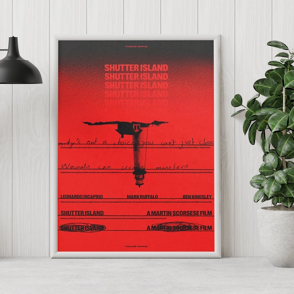 Shutter Island Poster - Martin Scorsese - Minimalist Movie Poster - Vintage Retro Art Print - Custom Poster - Wall Art Print - Home decor