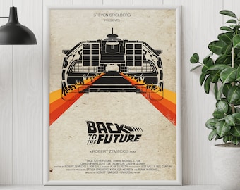 Back to the Future - Robert Zemeckis - Minimalist Movie Poster - Vintage Retro Art Print - Custom Poster - Wall Art Print - Home Decor