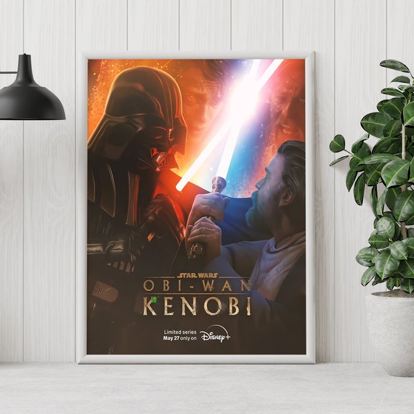 Cartel de Obi-Wan Kenobi - Obi-Wan Kenobi - Cartel minimalista de Star Wars - Impresión de arte retro vintage - Cartel personalizado - Impresión de arte de pared - Decoración del hogar