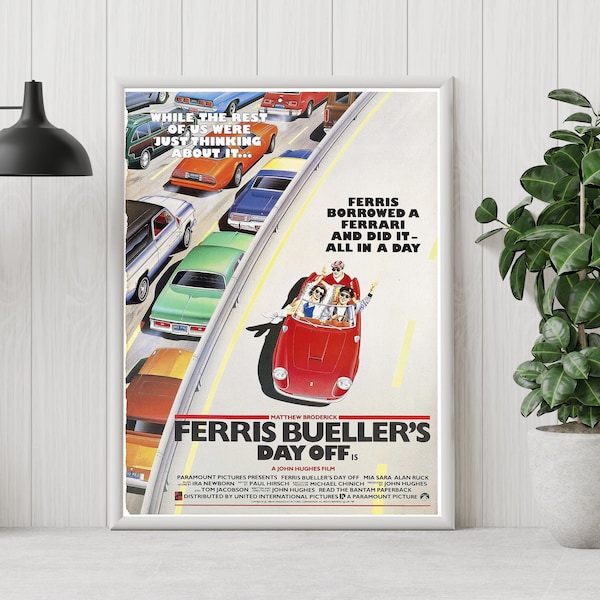 Ferris Bueller's Day Off Poster - John Hughes - Minimalist Movie Poster - Vintage Retro Print - Custom Poster - Wall Art Print - Home decor