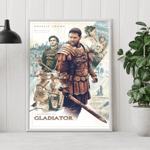 Gladiator Poster - Ridley Scott - Minimalist Movie Poster - Vintage Retro Art Print - Custom Poster - Wall Art Print - Home Decor - Gift