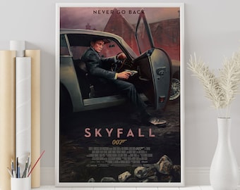 Skyfall Poster - James Bond - Sam Mendes - Minimalist Movie Poster - Vintage Retro Art Print - Custom Poster - Wall Art Print - Home Decor