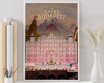 The Grand Budapest Hotel - Wes Anderson - Affiche de film minimaliste - impression d'art rétro vintage - Affiche personnalisée - Impression d'art mural - Décoration d'intérieur