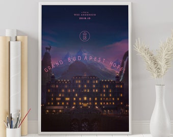 The Grand Budapest Hotel - Wes Anderson - affiche de film minimaliste - impression d'art rétro vintage - affiche personnalisée - impression d'art mural - décoration d'intérieur