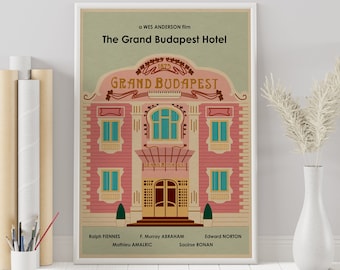 The Grand Budapest Hotel - Wes Anderson - Affiche de film minimaliste - impression d'art rétro vintage - Affiche personnalisée - Impression d'art mural - Décoration d'intérieur