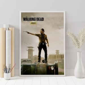 The Walking Dead Poster - TWD - Rick Grimes - Minimalist Tv Series Poster - Vintage Retro Print - Custom Poster - Wall Art Print, Home Decor