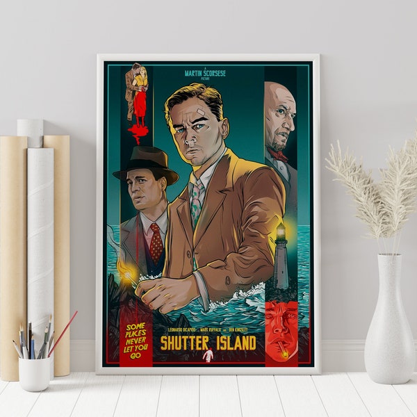 Shutter Island Poster - Martin Scorsese - Minimalist Movie Poster - Vintage Retro Art Print - Custom Poster - Wall Art Print - Home decor