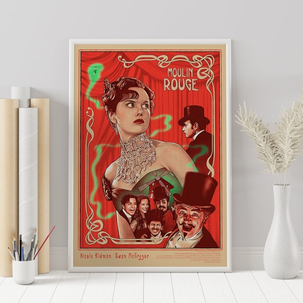 Moulin Rouge Poster - Baz Luhrmann - Minimalist Movie Poster - Vintage Retro Art Print - Custom Poster - Wall Art Print - Home Decor - Gift