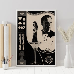 Casino Royale Poster - James Bond Poster - James Bond - Minimalist Movie Poster - Vintage Retro Art Print - Custom Poster - Wall Art Print