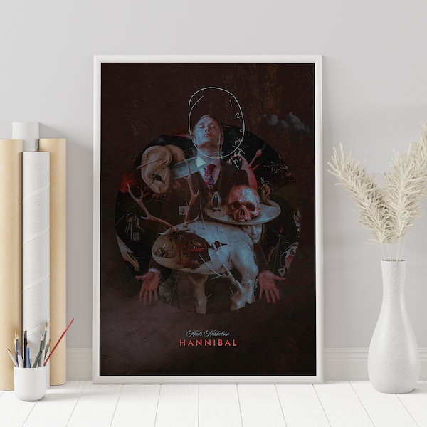 Hannibal Poster - Hannibal Lecter - Minimalist Tv Series Poster - Vintage Retro Art Print - Custom Poster - Wall Art Print - Home Decor