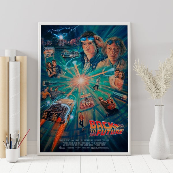Back to the Future Poster - Robert Zemeckis - Minimalist Movie Poster - Vintage Retro Art Print - Custom Poster - Wall Art Print, Home Decor