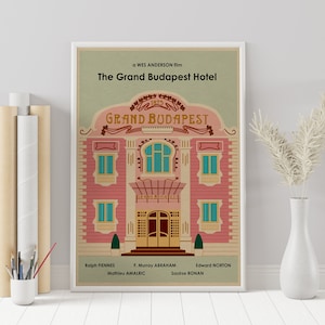 The Grand Budapest Hotel - Wes Anderson - Minimalist Movie Poster - Vintage Retro Art Print - Custom Poster - Wall Art Print - Home Decor