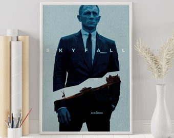 Skyfall Poster - James Bond - Sam Mendes - Minimalist Movie Poster - Vintage Retro Art Print - Custom Poster - Wall Art Print - Home Decor